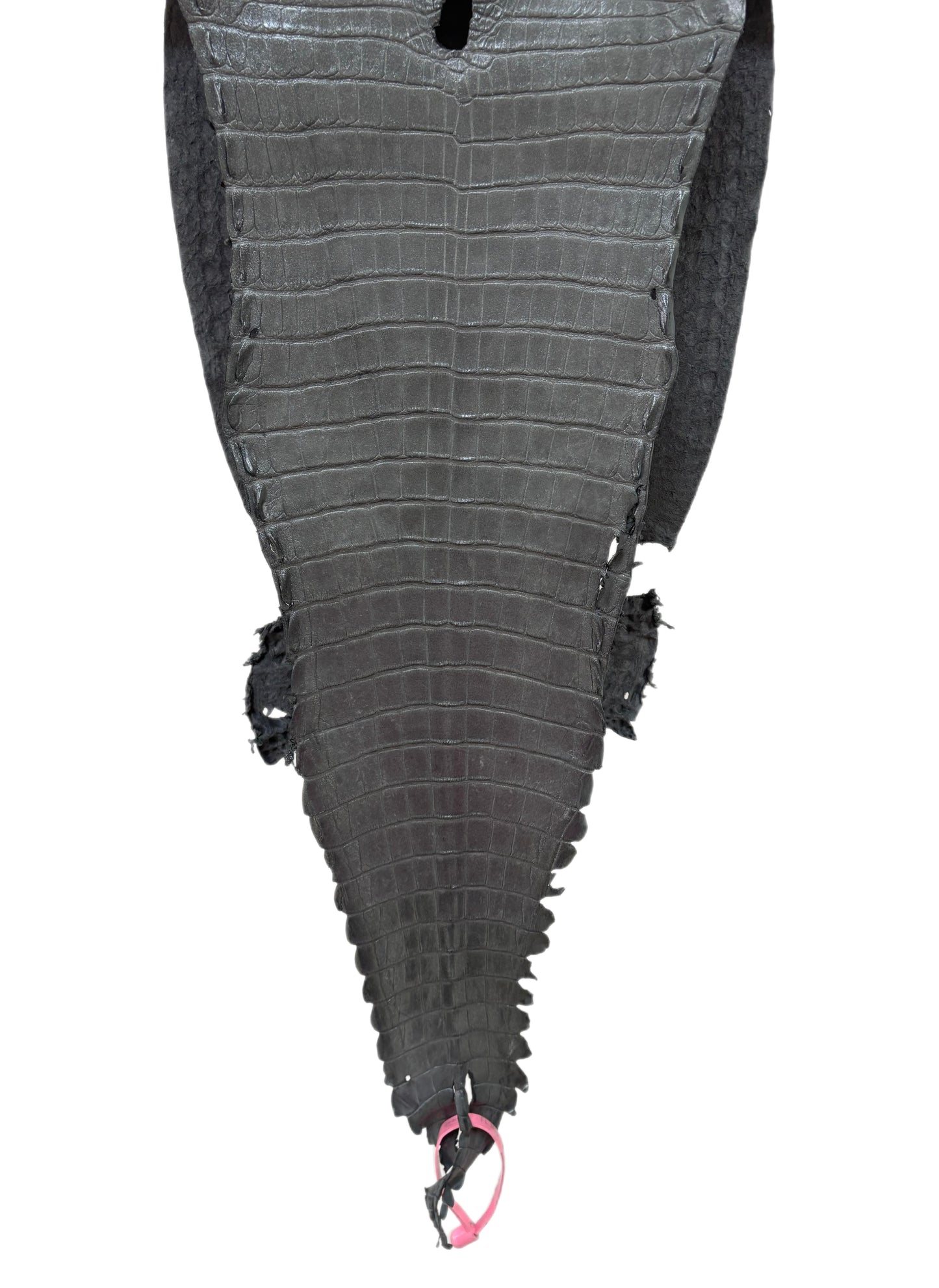 27 cm Grade 1 Gunmetal Matte Farm-Raised American Alligator Leather - Tag: FL21-0024994