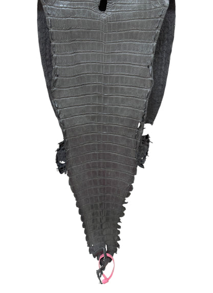 27 cm Grade 1 Gunmetal Matte Farm-Raised American Alligator Leather - Tag: FL21-0024994