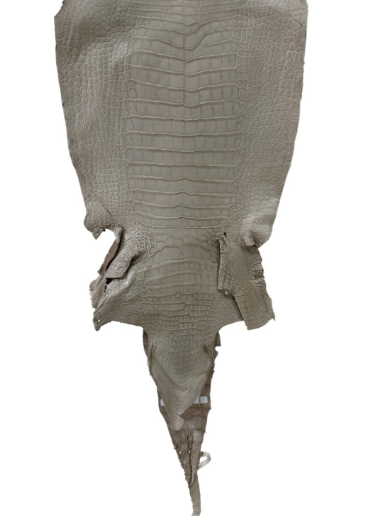 40 cm Grade 2/3 Stormy Matte Wild American Alligator Leather - Tag: LA23-0022726