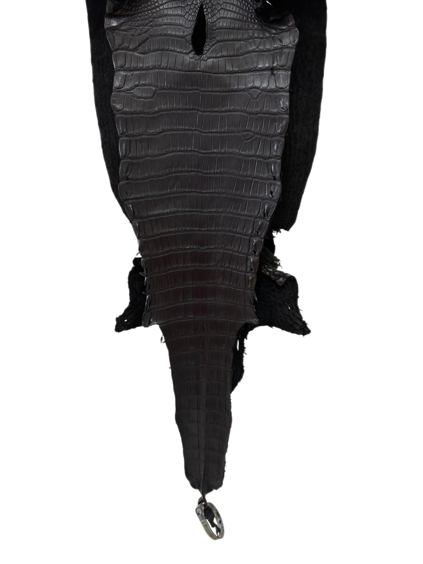 29 cm Grade 2/3 Black Matte Farm-Raised American Alligator Leather - Tag: LA23-0531082
