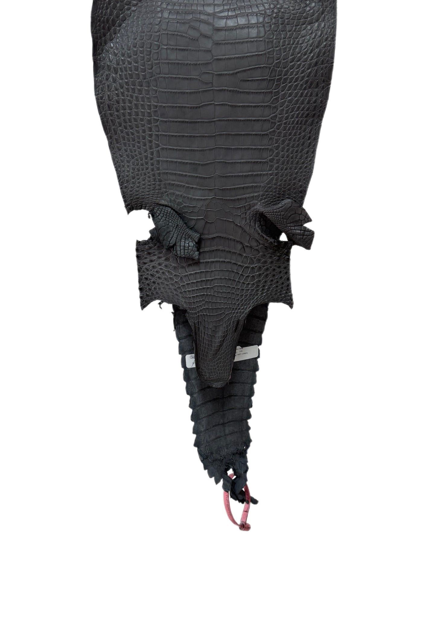 24 cm Grade 1/2 Serpentine Grey Matte Farm-Raised American Alligator Leather - Tag: FL21-0024711