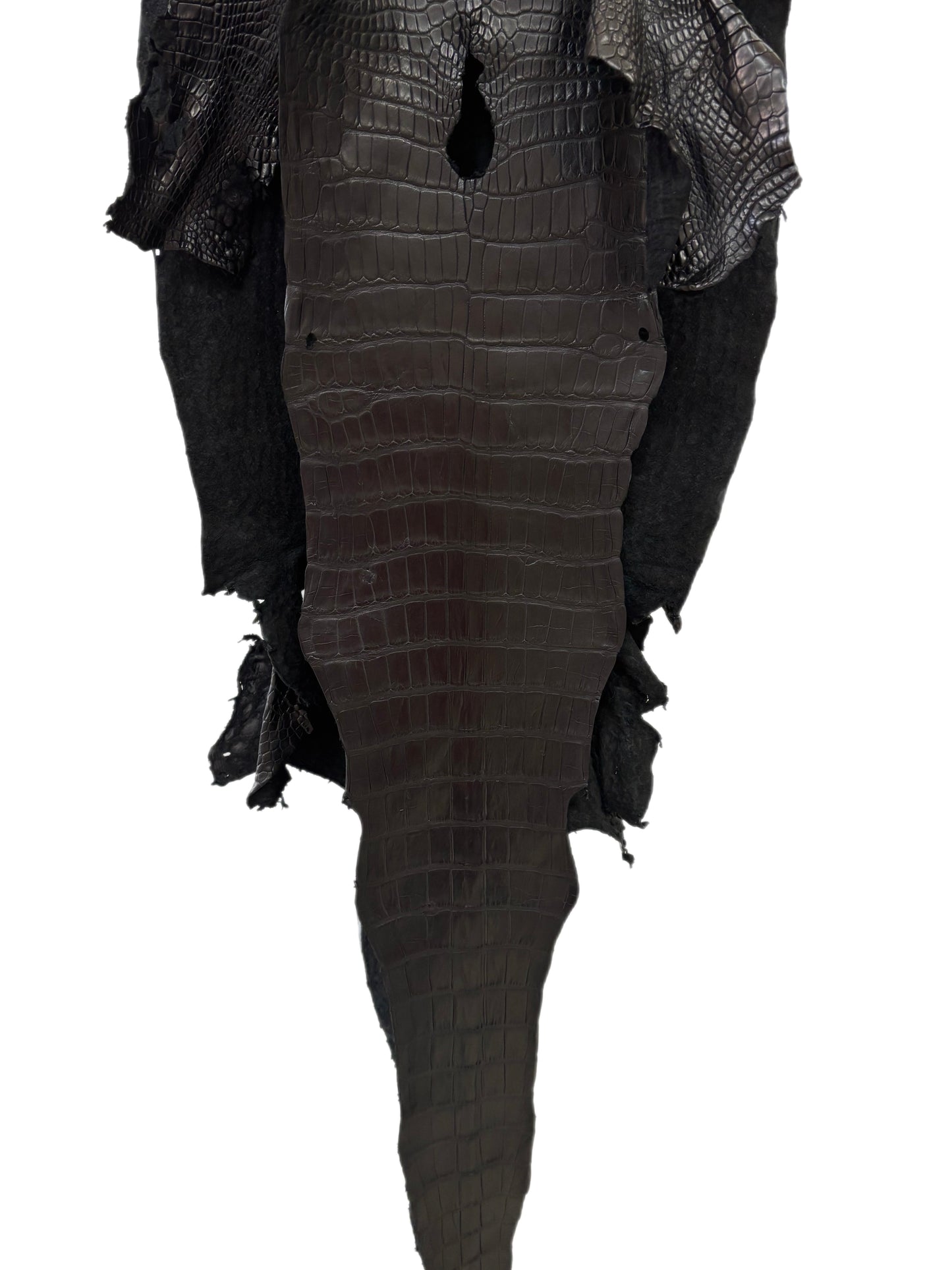 39 cm Grade 2/3 Black Matte Wild American Alligator Leather - Tag: LA23-0025483