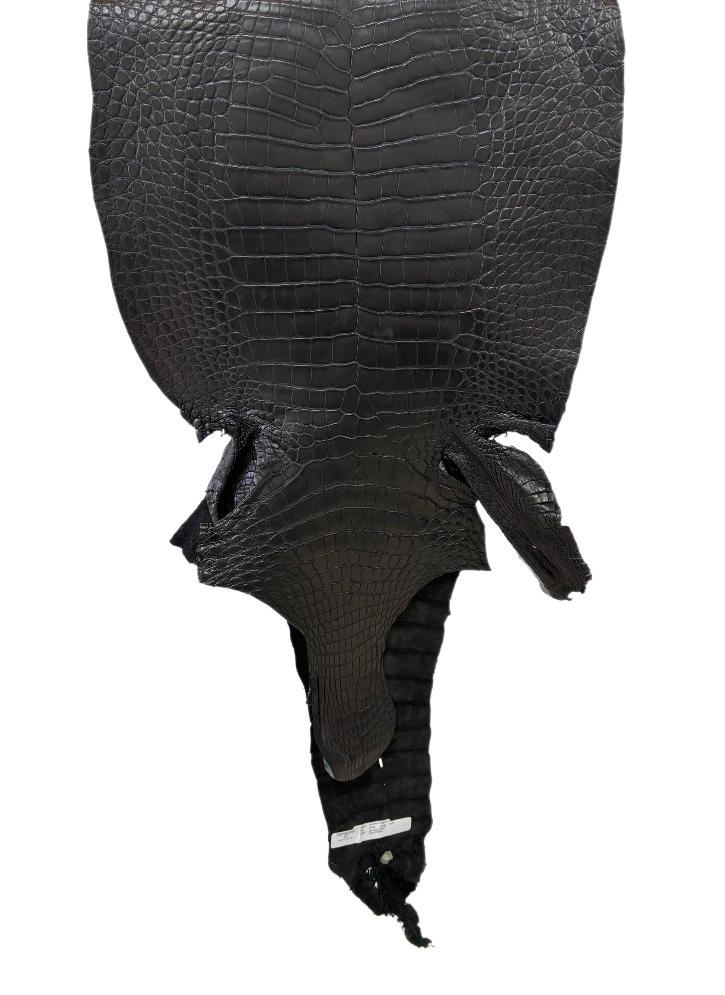 43 cm Grade 3/4 Black Matte Wild American Alligator Leather - Tag: LA23-0038947