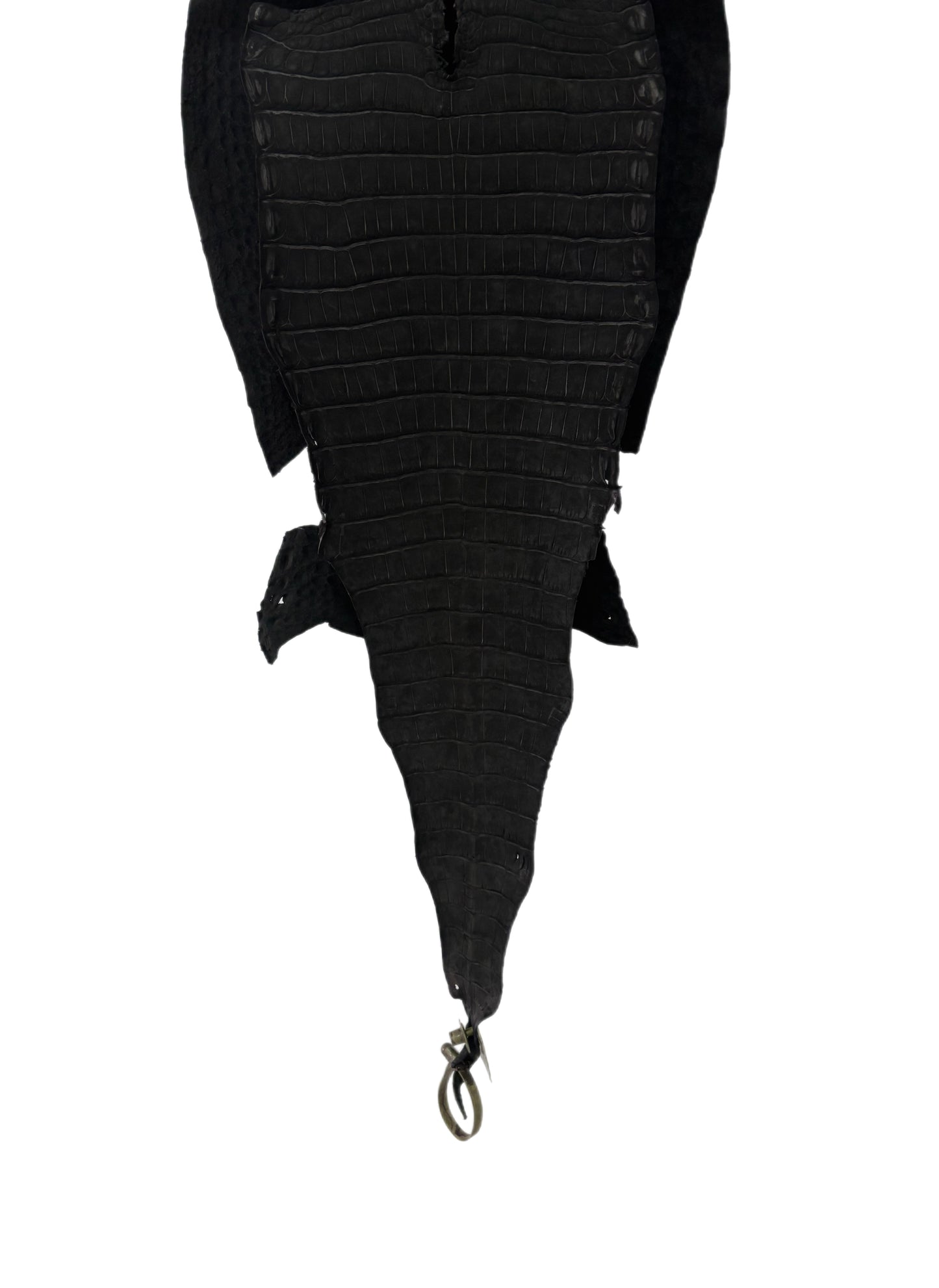 33 cm Grade 1/2 Black Nubuck Farm-Raised American Alligator Leather - Tag: FL16-0031243