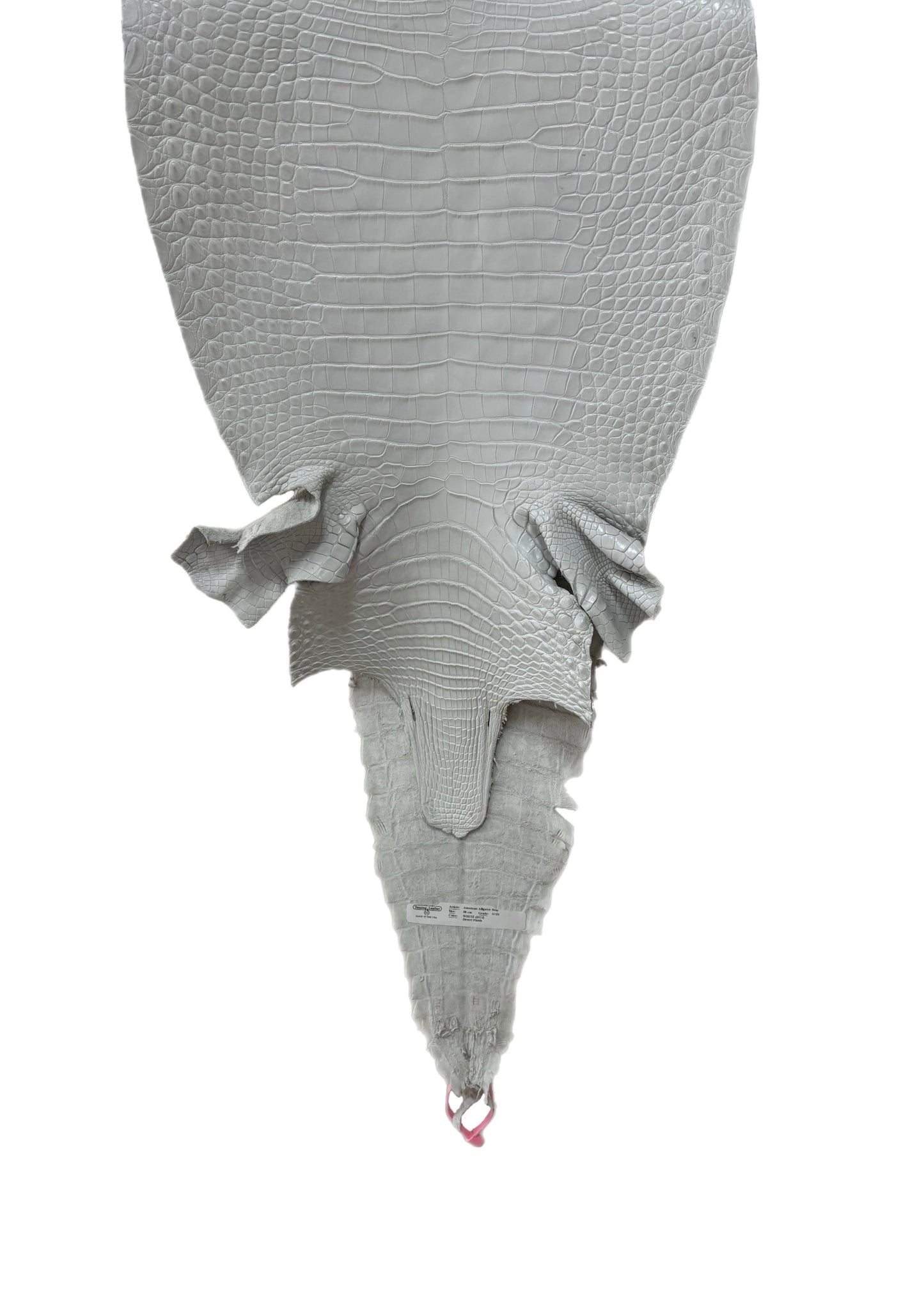 38 cm Grade 2/3 White Matte Farm-Raised American Alligator Leather - Tag: FL21-0024195