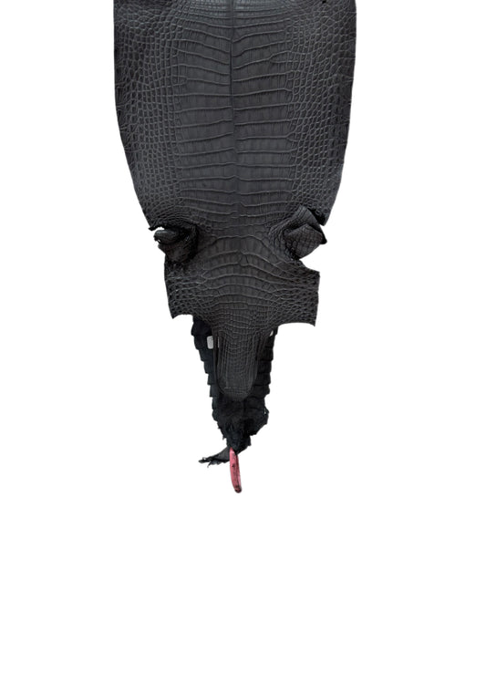 24 cm Grade 1/2 Serpentine Grey Matte Farm-Raised American Alligator Leather - Tag: FL21-0025110