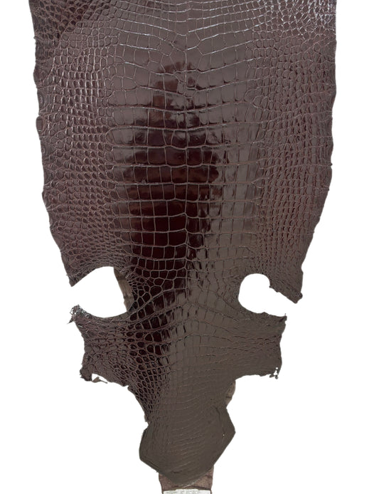 48 cm Grade 3/4 Chocolate Millennium Wild American Alligator Leather - Tag: LA22-0004527