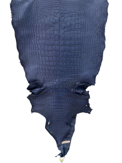 52 cm Grade 2/3 Indigo Matte Wild American Alligator Leather - Tag: LA23-0033780