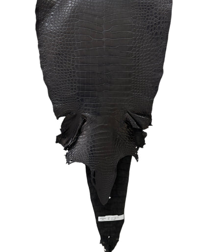 36 cm Grade 1/2 Black Matte Farm- Raised American Alligator Leather - Tag: FL21-0024325