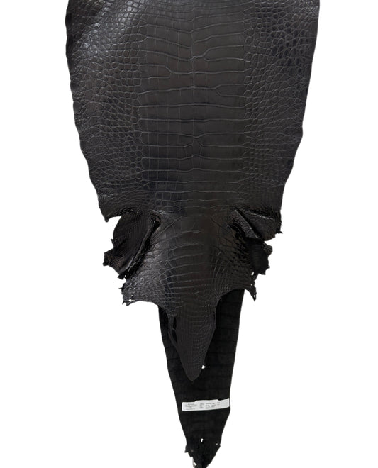 36 cm Grade 1/2 Black Matte Farm- Raised American Alligator Leather - Tag: FL21-0024325