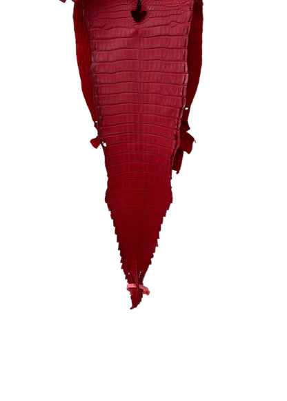 25 cm Grade 1/2 Candy Apple Red Matte Farm-Raised American Alligator Leather - Tag: FL21-0024515