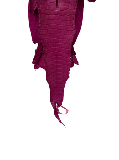 New Color! 23 cm Grade 1/2 Raspberry Matte Farm-Raised American Alligator Leather - Tag: LA24-0228922