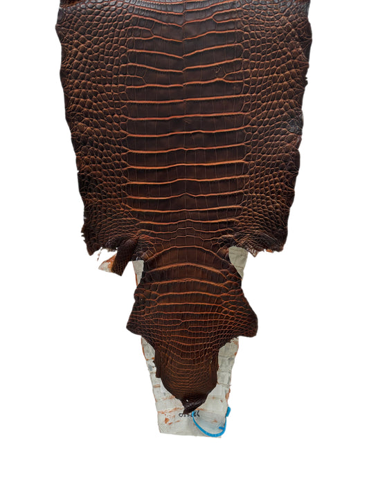 30 cm Grade 1/2 Sienna Matte Wild American Alligator Leather - Tag: ESRE-0050719