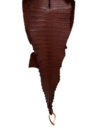 24 cm Grade 3/4 Italian Gold Matte Farm-Raised American Alligator Leather - Tag: FL22-0030124