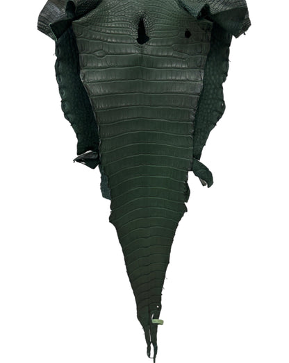 33 cm Grade 2/3 Forest Green Matte Farm- Raised American Alligator Leather - Tag: LA17-0274530