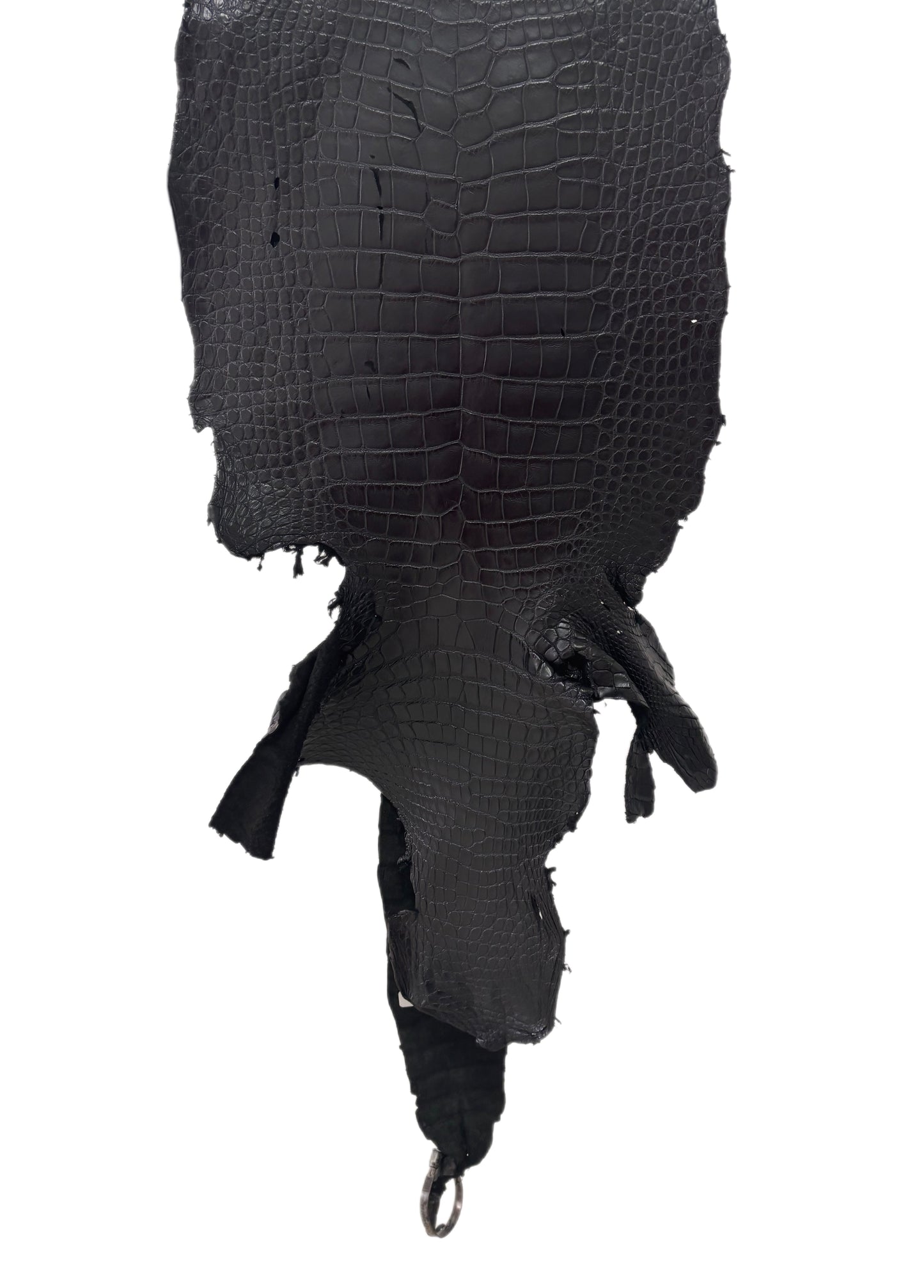 35 cm Grade 4/5 Black Matte Wild American Alligator Leather - Tag: LA23-0019768