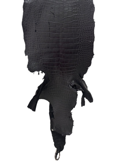 35 cm Grade 4/5 Black Matte Wild American Alligator Leather - Tag: LA23-0019768