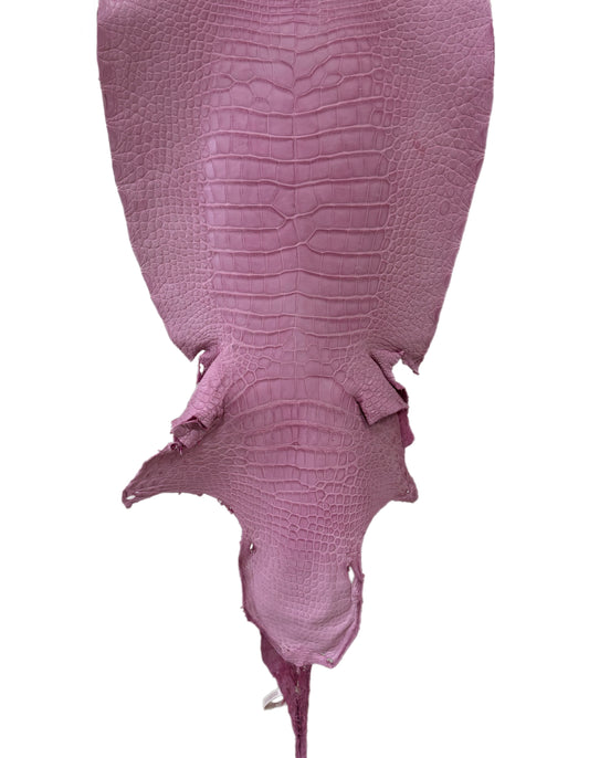 40 cm Grade 2/3 Cotton Candy Matte Wild American Alligator Leather - Tag: LA23-0004844