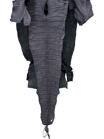34 cm Grade 3/4 Grey Matte Wild American Alligator Leather - Tag: LA23-0001427
