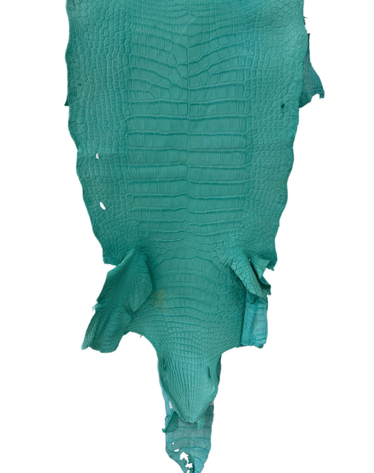38 cm Grade 3/4 Seafoam Matte Wild American Alligator Leather - Tag: LA23-0003269