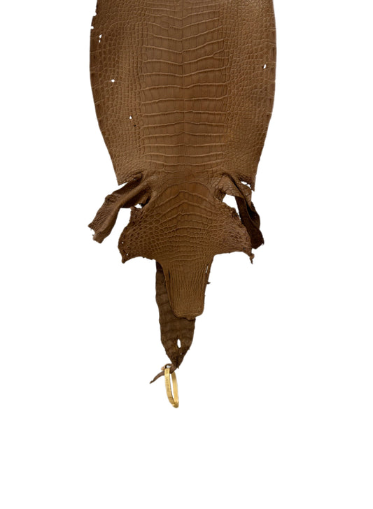 28 cm Grade 3/4 Cammello Matte Wild American Alligator Leather - Tag: LA23-0051989