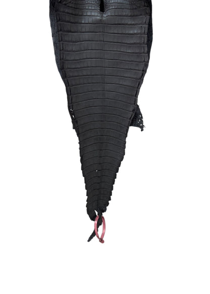 25 cm Grade 1 Serpentine Grey Matte Farm-Raised American Alligator Leather - Tag: FL21-0024601