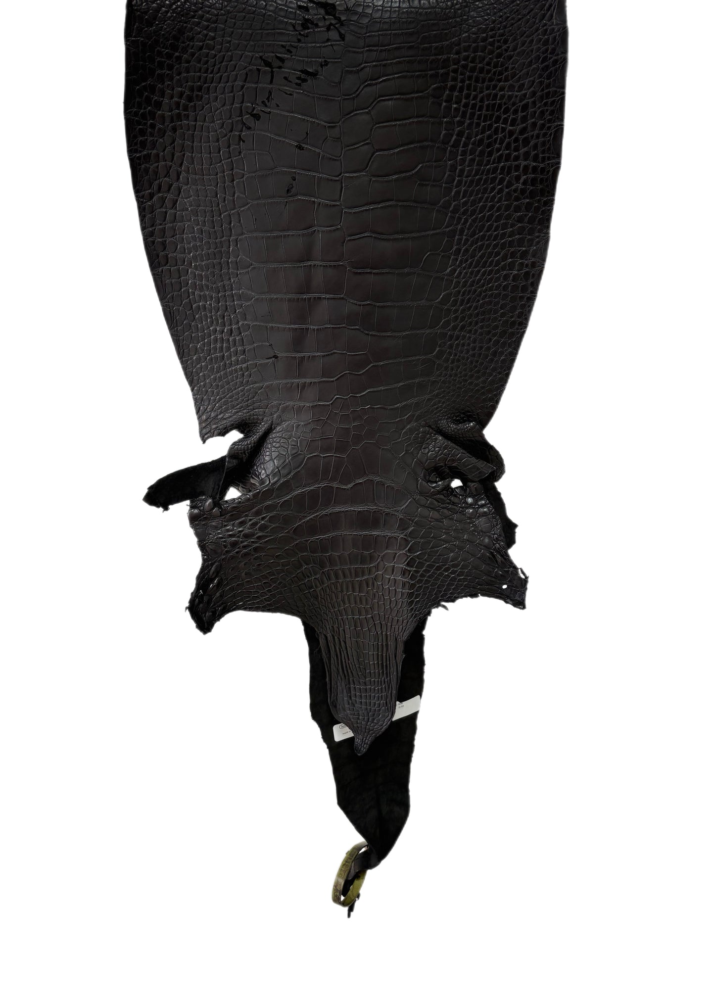 34 cm Grade 2/3 Black Matte Farm-Raised American Alligator Leather - Tag: LA25-0311098