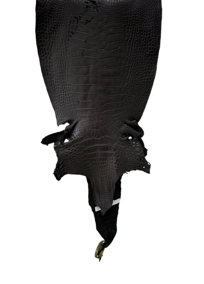 34 cm Grade 2/3 Black Matte Farm-Raised American Alligator Leather - Tag: LA25-0311098