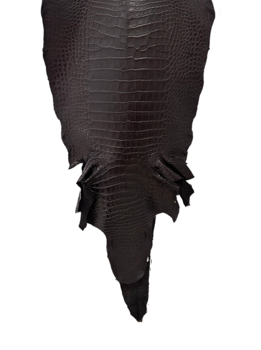38 cm Grade 2/3 Black Matte Wild American Alligator Leather - Tag: LA17-0014532