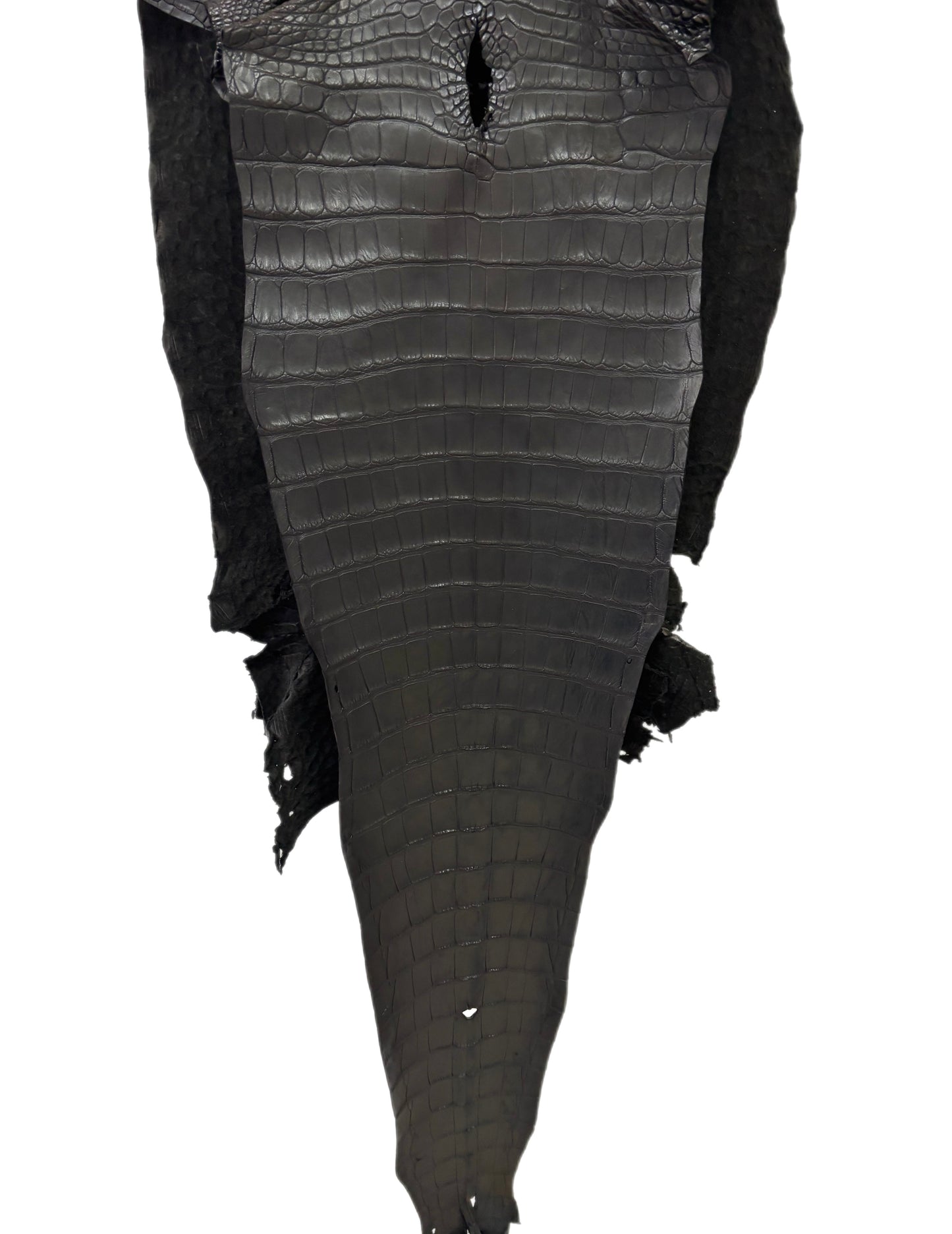 36 cm Grade 1/2 Black Matte Farm- Raised American Alligator Leather - Tag: FL21-0024325