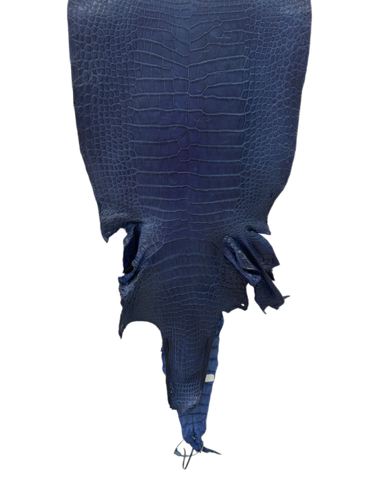 39 cm Grade 4/5 Admiral Blue Matte Wild American Alligator Leather - Tag: LA23-0014526