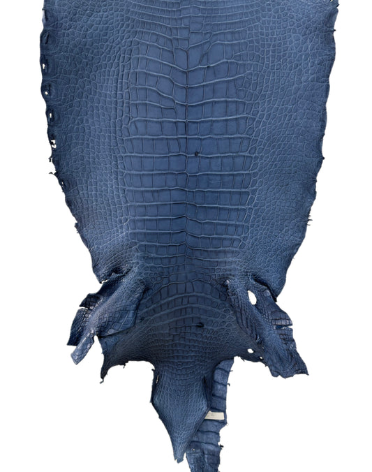 41 cm Grade 3/4 Indigo Matte Wild American Alligator Leather - Tag: LA23-0015030