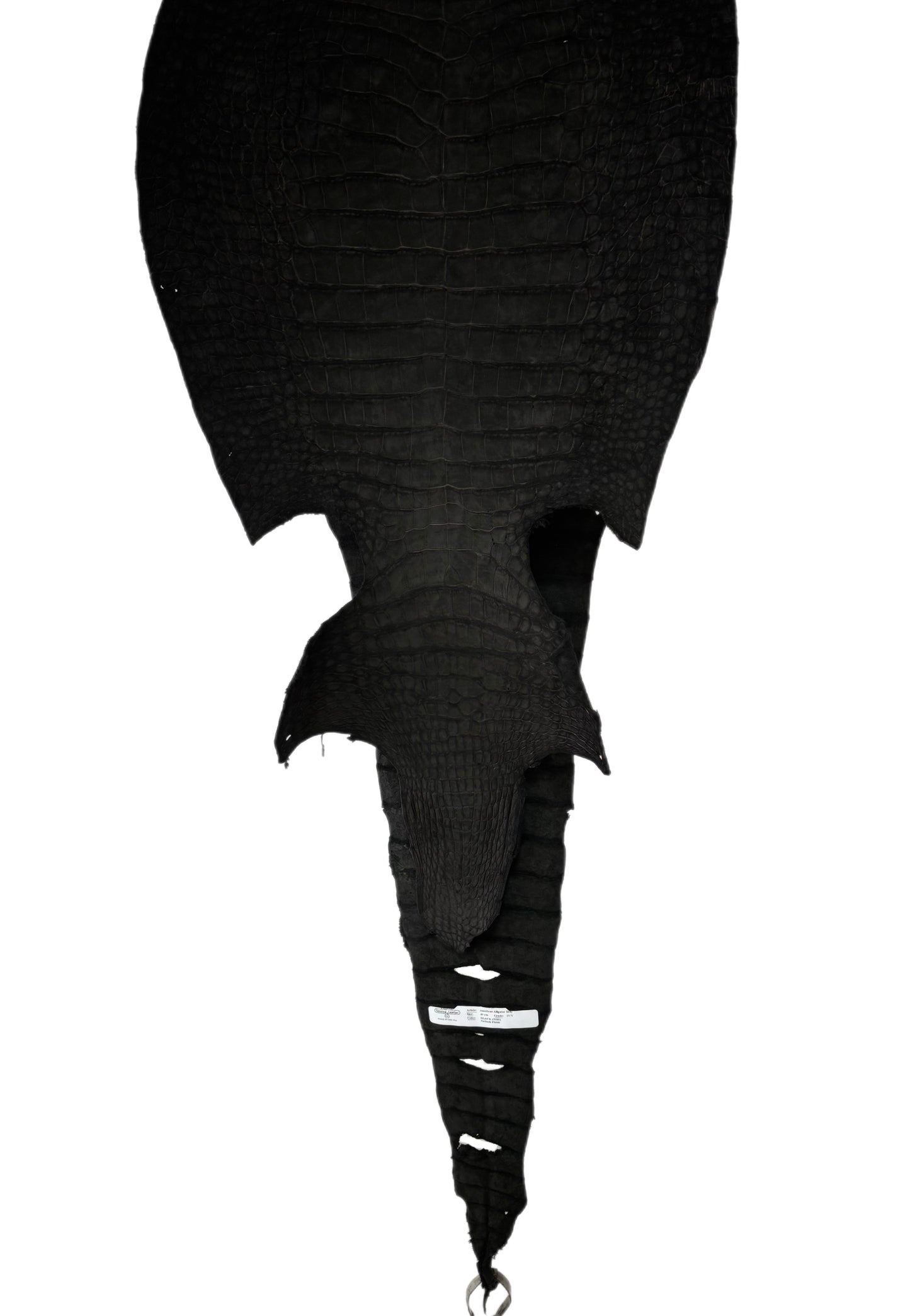 40 cm Grade 4/5 Black Nubuck Wild American Alligator Leather - Tag: LA23-0049972