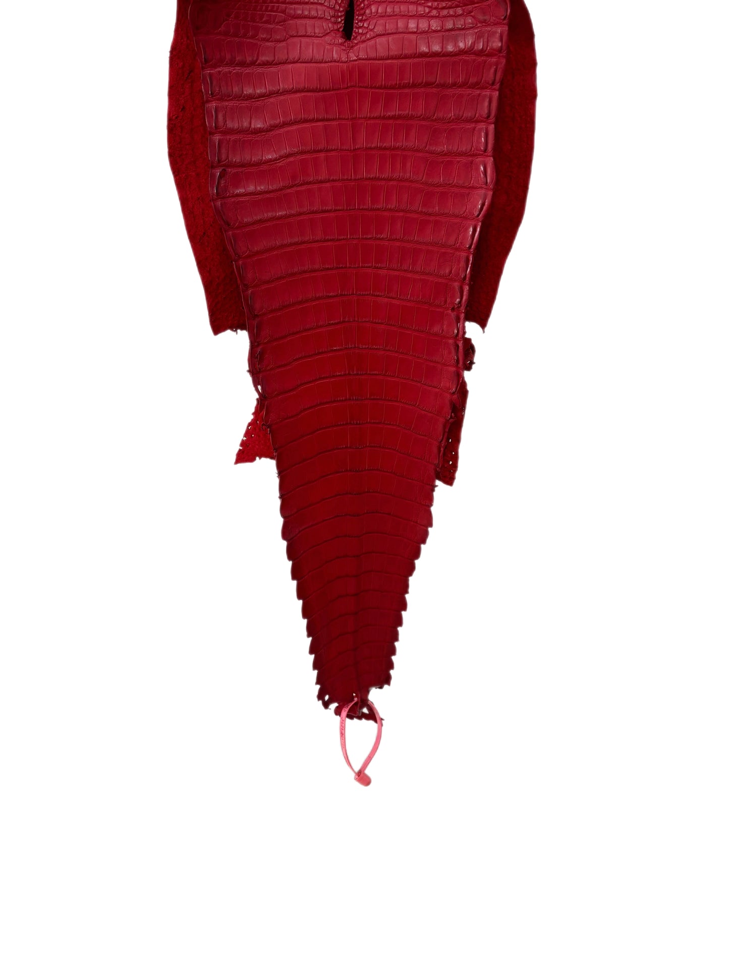 28 cm Grade 2/3 Candy Apple Red Matte Farm-Raised American Alligator Leather - Tag: FL21-0024768