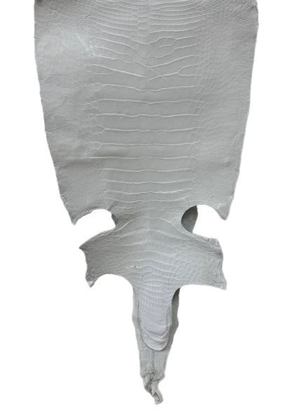 43 cm Grade 3/4 White Matte Wild American Alligator Leather - Tag: LA23-0040310