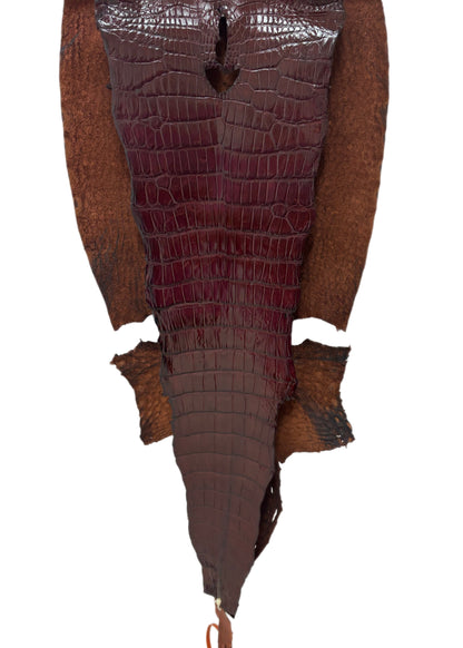 43 cm Grade 4/5 Bourbon Millennium Wild American Alligator Leather - Tag: LA23-0017142
