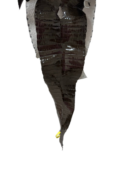 32 cm Grade 1/2 Cocoa Glazed Farm-Raised American Alligator Leather - Tag: LA25-0311230