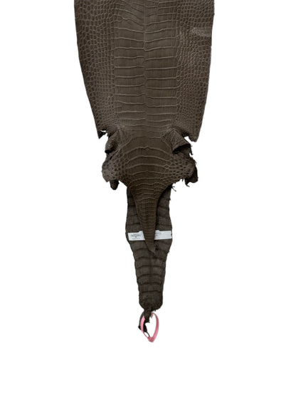 25 cm Grade 1/2 Etain Matte Farm-Raised American Alligator Leather - Tag: LA24-0228849