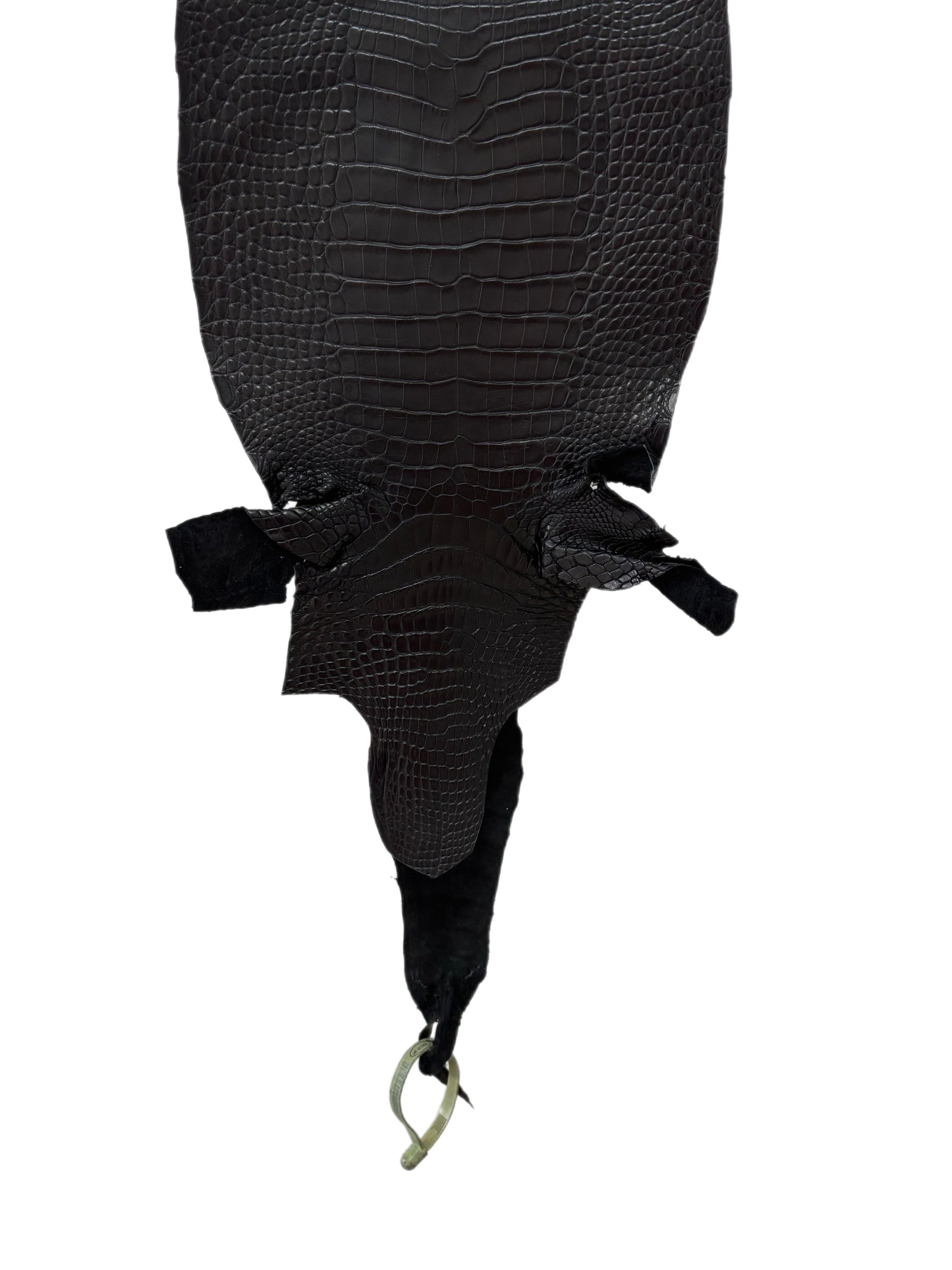 23 cm Grade 1/2 Black Matte Wild American Alligator Leather - Tag: LA09-0177165