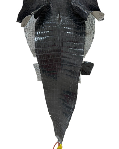 34 cm Grade 2/3 Grey Glazed Farm-Raised American Alligator Leather - Tag: GA14-0021732