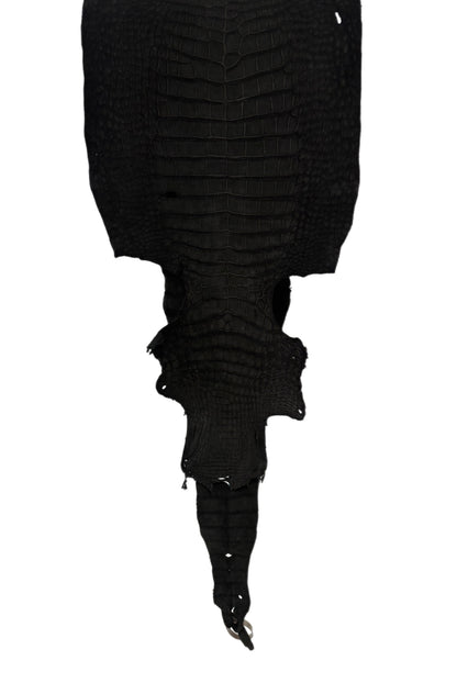 36 cm Grade 3/4 Black Nubuck Wild American Alligator Leather - Tag: LA23-0004429