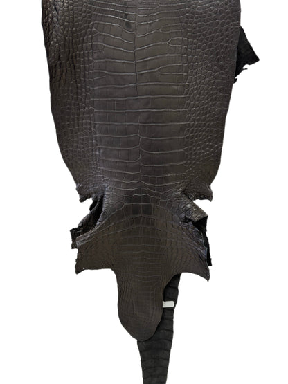 41 cm Grade 3/4 Black Matte Wild American Alligator Leather - Tag: LA23-0014177