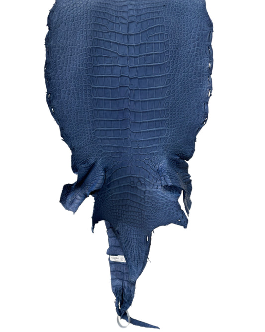 38 cm Grade 3/4 Indigo Matte Wild American Alligator Leather - Tag: LA23-0021029