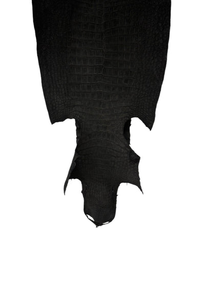 40 cm Grade 2/3 Black Nubuck Wild American Alligator Leather - Tag: FL24-0077618