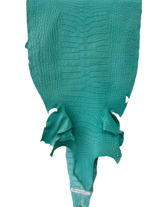 41 cm Grade 3/4 Seafoam Matte Wild American Alligator Leather - Tag: LA23-0003288