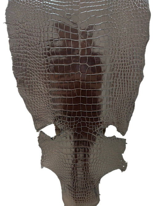 48 cm Grade 3/4 Chocolate Millennium Wild American Alligator Leather - Tag: LA22-0003198