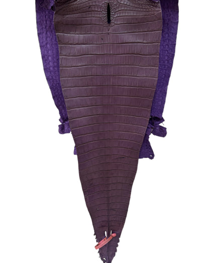38 cm Grade 2/3 Aubergine Matte Farm-Raised American Alligator Leather - Tag: FL18-0034907