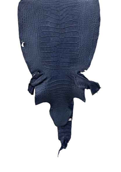 40 cm Grade 4/5 Indigo Matte Wild American Alligator Leather - Tag: LA23-0022663