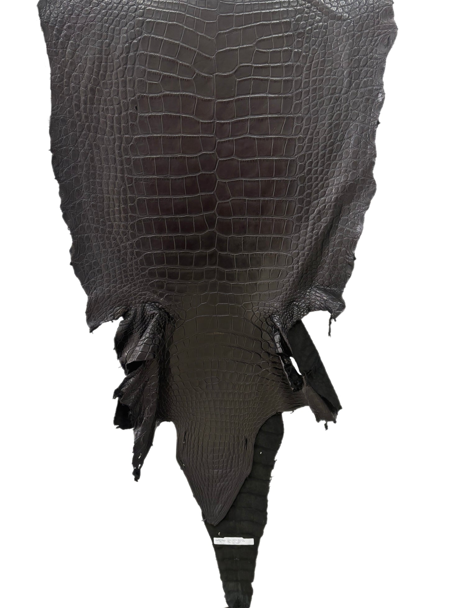 57 cm Grade 2/3 Black Matte Wild American Alligator Leather - Tag: LA23-0030701