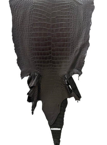 57 cm Grade 2/3 Black Matte Wild American Alligator Leather - Tag: LA23-0030701
